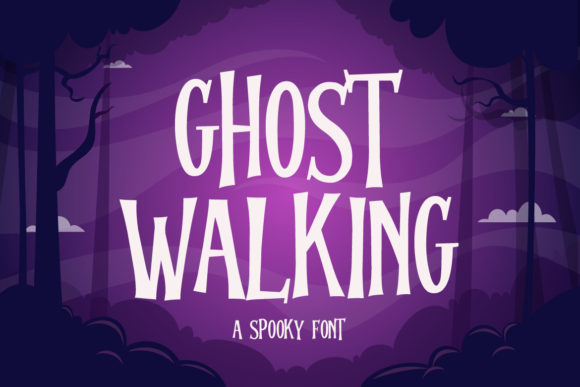 Ghost Walking Font for Spooky Craft Projects